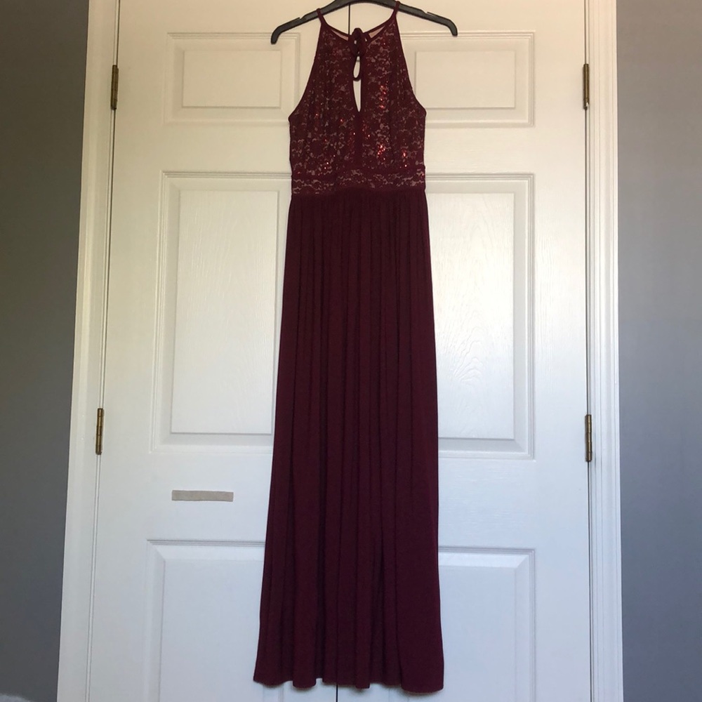 Wine bridesmaid dress